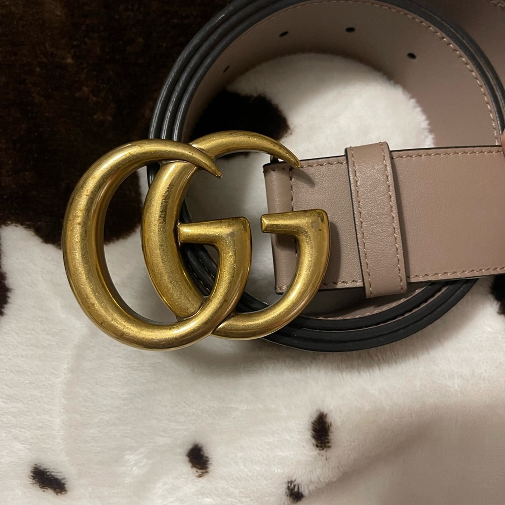 Gucci Tan Belt with Gold Buckle - Picture 2 of 5